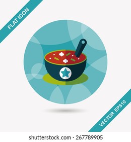 soup flat icon with long shadow,eps10