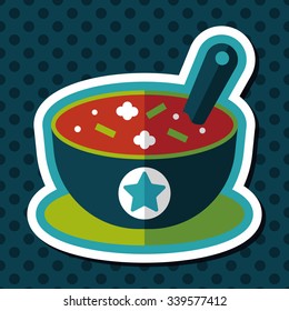 soup flat icon with long shadow,eps10