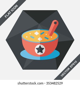 soup flat icon with long shadow,eps10