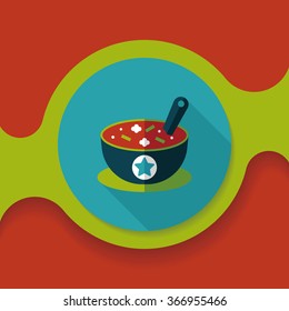 soup flat icon with long shadow,eps10
