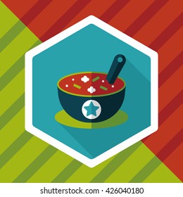 soup flat icon with long shadow,eps10