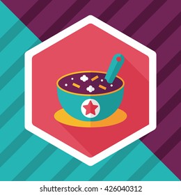 soup flat icon with long shadow,eps10