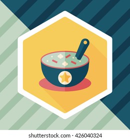 soup flat icon with long shadow,eps10