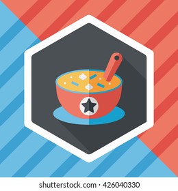 soup flat icon with long shadow,eps10