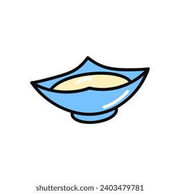 Soup of food colorful set. This captivating illustration beautifully present a bowl of soup that's both appetizing and visually appealing. Vector illustration.