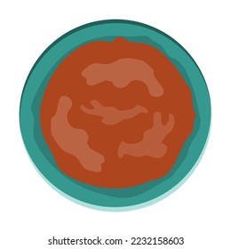 Soup. Food of Georgia vector illustration. Georgian national cuisine isolated on white background. Traveling, culture concept