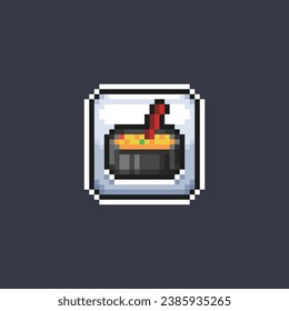 soup food sign in pixel art style