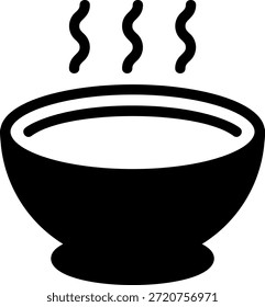 Vector de ilustración de icono de glifo de sopa