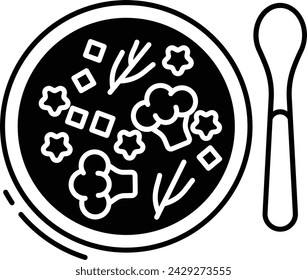 Soup glyph and line vector illustration