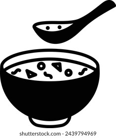 Soup glyph and line vector illustration