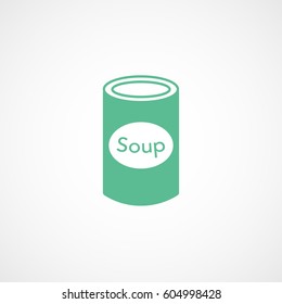 Soup Green Flat Icon On White Background