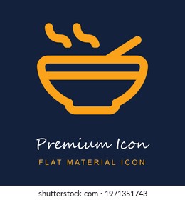 Soup Hot Bowl premium material ui ux isolated vector icon in navy blue and orange colors