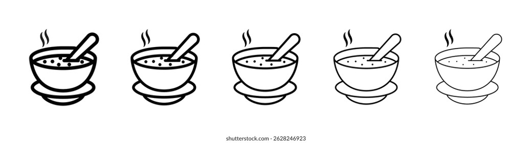 Soup icon in black. Vector illustration for graphic design