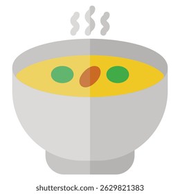 Soup icon in Color Fill. Flat style. Isolated on white Background