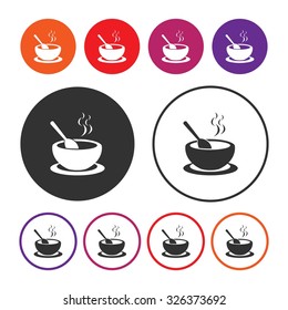 Soup icon. Hot soup icon. Bowl icon. Vector Illustration. EPS10