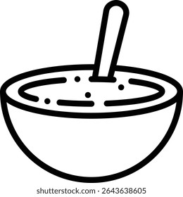 soup icon illustration design with outline, this is not made from any AI generation