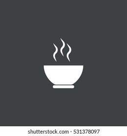 soup icon isolated on black background