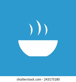 soup icon, isolated, white on the blue background. Exclusive Symbols 