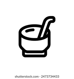Icono de sopa estilo de línea Vector