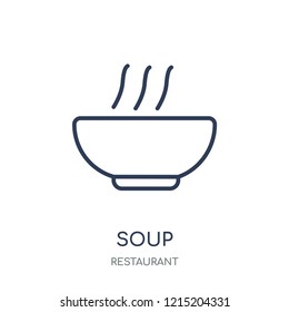 Soup icon. Soup linear symbol design from Restaurant collection. Simple outline element vector illustration on white background.