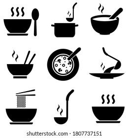 Soup icon, logo isolated on white background