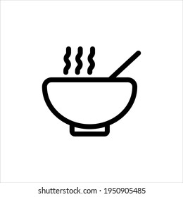 soup icon with outline design. Soup vector illustration. Bowl Vector Icon. Soup meal vector icon, hot food symbol. Modern, simple flat vector illustration for web site or mobile app