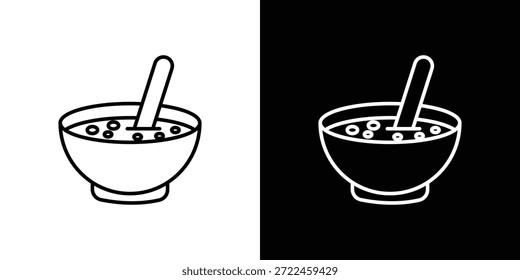 Ícone de sopa contorno e vetor linear. ícone de contorno e ilustração