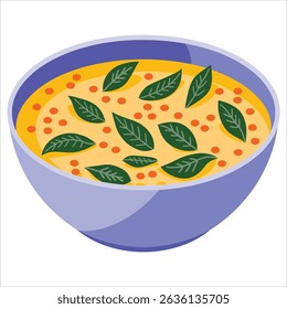 Soup icon representing traditional Indian dish, vector illustration on white. Perfect for web design, culinary branding, and cultural food themes.