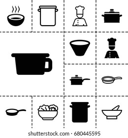 Soup icon. set of 13 filled and outline soup icons such as soup, chef, bowl, pan, food
