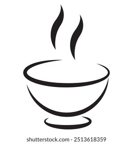 Soup icon set. hot soup bowl with spoon icon. Asian Chinese soup sign suitable for UI designs.