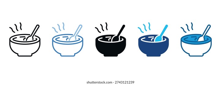 Soup Icon Set Multiple Style Of