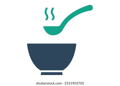Soup icon. solid icon style. bowl with spoon. icon related to meal. meal elements vector illustration
