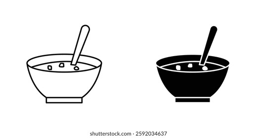 Soup icon symbol collection on white background.