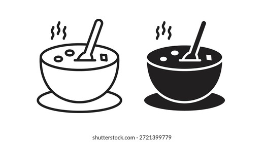 Icono de la sopa para la Plantilla. Conjunto de gráficos de Vector de iconos