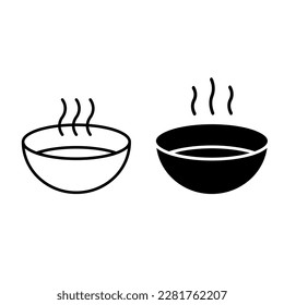 Vector de icono de sopa. Señal de ilustración de la caldera. Símbolo de Bouillon. logotipo bisque.