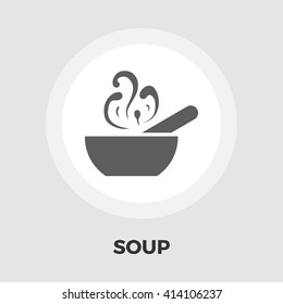 Soup icon vector. Flat icon isolated on the white background. Editable EPS file. Vector illustration.