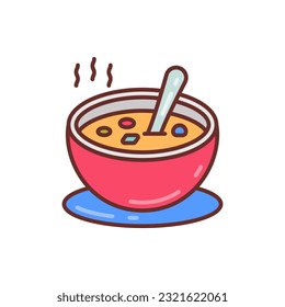 Soup icon in vector. Illustration