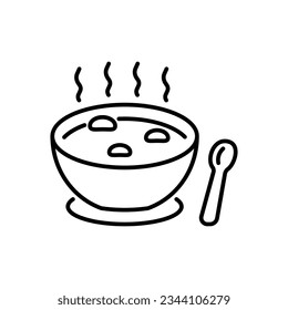 vector de icono de sopa en estilo de línea