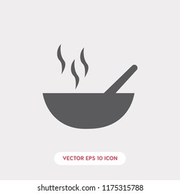 Soup icon vector. Soup symbol. Linear style sign for mobile concept and web design. Soup symbol illustration. Pixel vector graphics - Vector.
