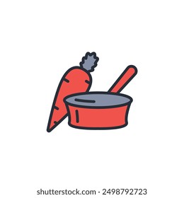 Soup icon. vector.Editable stroke.linear style sign for use web design,logo.Symbol illustration.