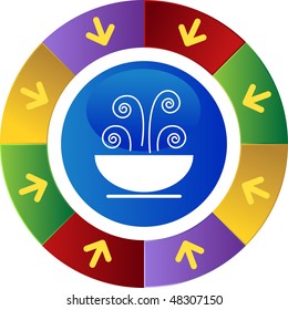 Soup icon web button isolated on a background.