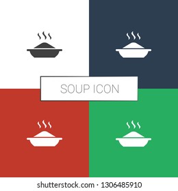 soup icon white background. Editable filled soup icon from family. Trendy soup icon for web and mobile.