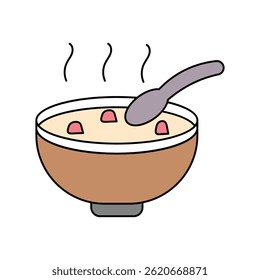soup icon with white background vector stock illustration