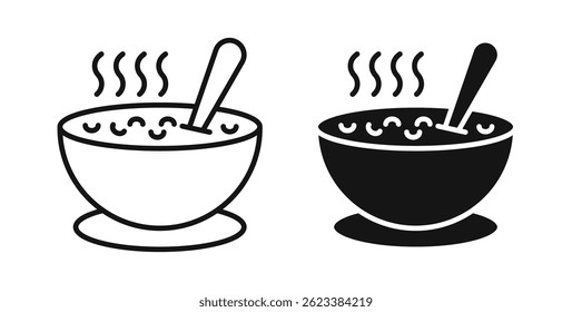 Soup icons on white background for web