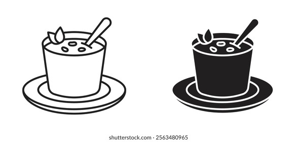 Soup icons in outline and fill. vector illustration for ui.