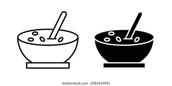 Soup icons pack vectors in black flat and strokes