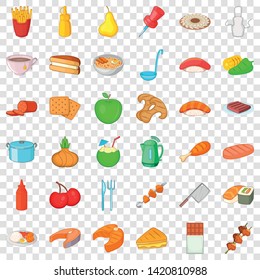 Soup icons set. Cartoon style of 36 soup vector icons for web for any design