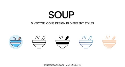 Soup icons set ready to use vector stock illustration