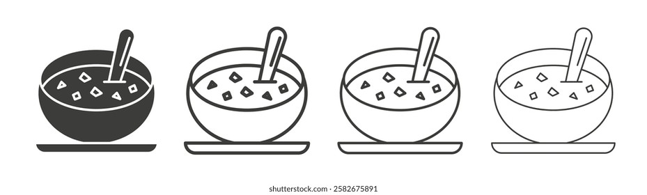 Soup icons set vectors graphic designs