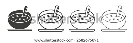 Soup icons set vectors graphic designs